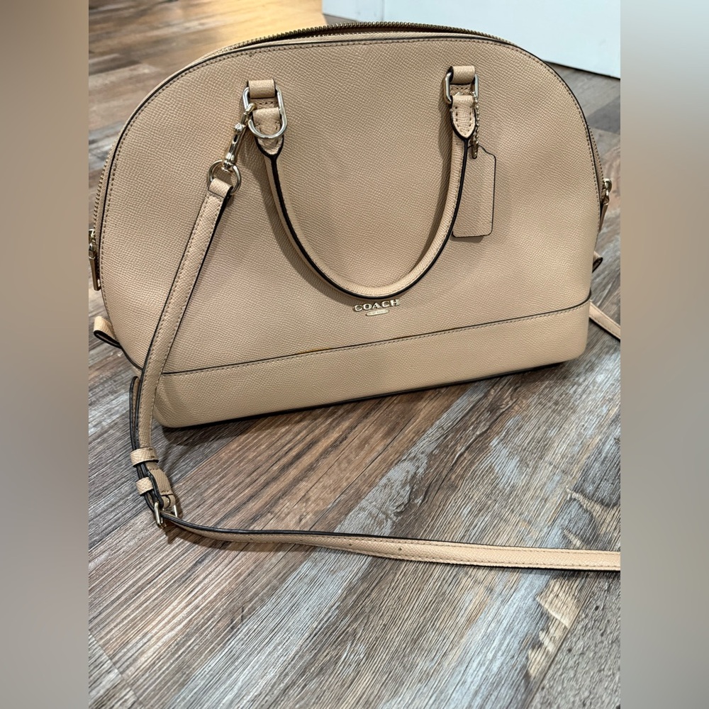 Coach Sierra Pebble Leather Tan Large Satchel